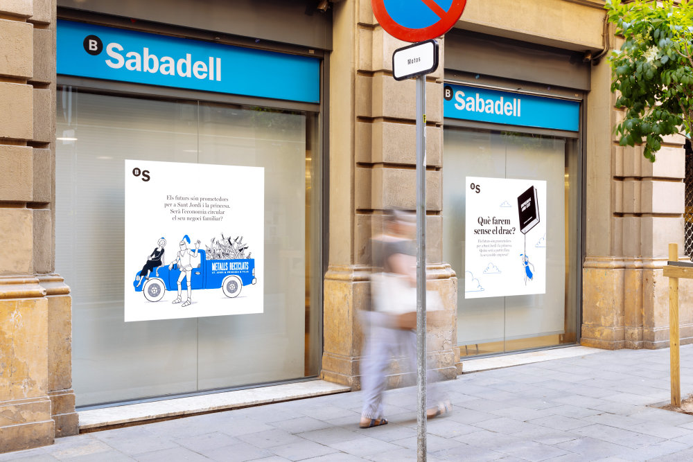 Campaña gráfica y animada de Sant Jordi - día del libro - Banc de Sabadell